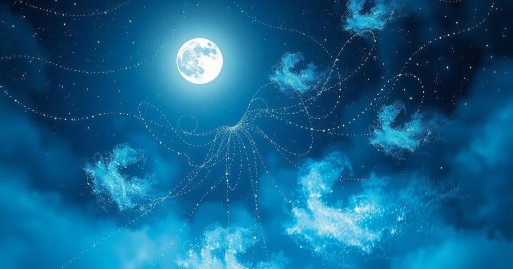 A serene night sky filled with stars and the moon, illustrating cosmic intuition and creativity in horoscope readings.