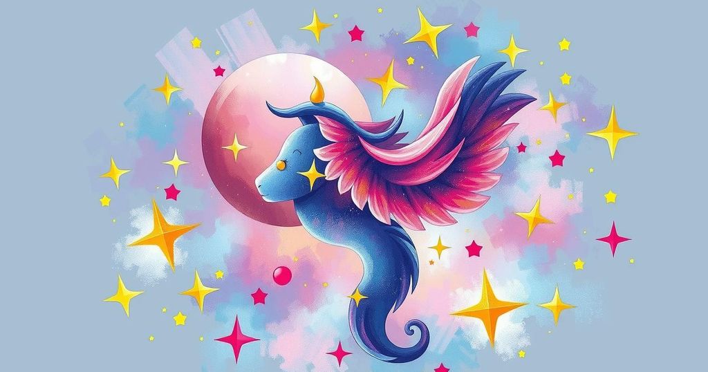 Astrological symbols with colourful stars and cosmic elements on a pastel background, symbolising horoscope insights.