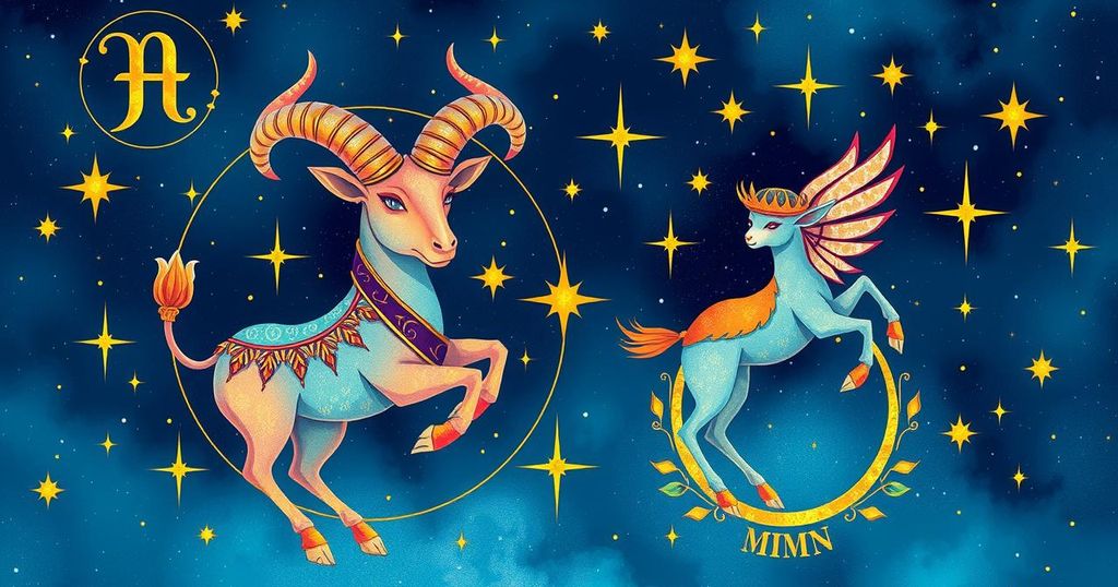 Astrological symbols representing May 5 birthday horoscopes, colorful celestial designs in a cosmic setting.