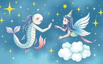 A mystical illustration of the zodiac signs Pisces and Gemini, featuring celestial elements and a dreamy colour palette.