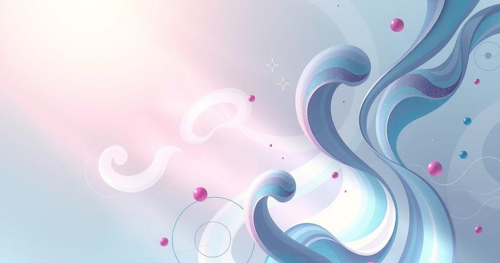A calming abstract design with soft pastel colours conveying zodiac signs and celestial themes.