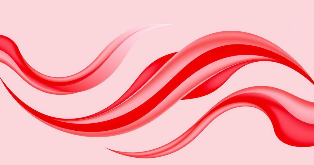 A vibrant red background with abstract elements symbolizing clarity and focus in work and relationships.