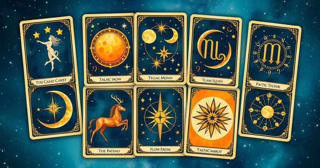 Astrology and tarot cards representing each zodiac sign with vivid colours and intricate designs.