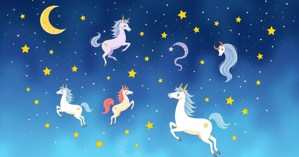 A celestial illustration of the zodiac signs surrounded by stars, with a blue and lavender colour scheme.