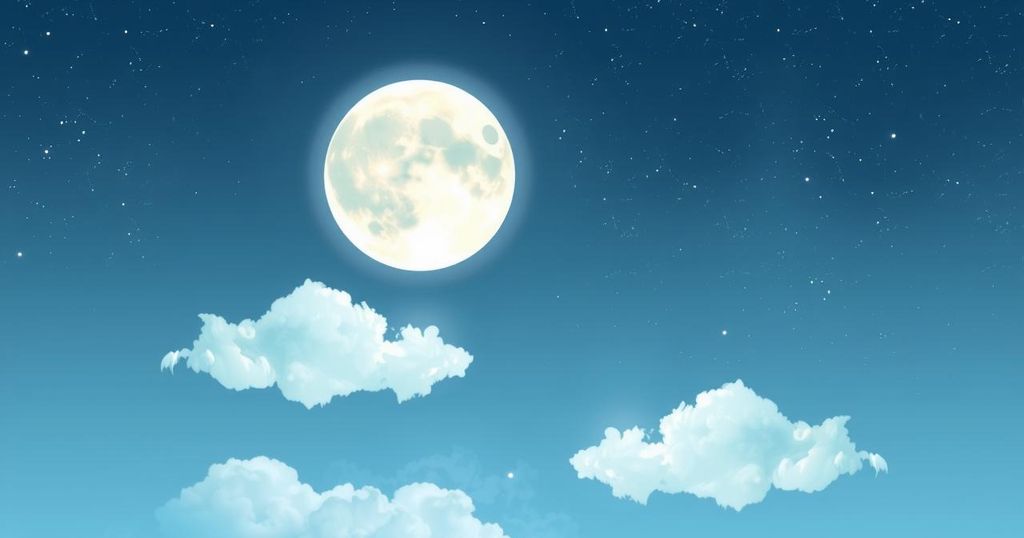Celestial-themed illustration with moonstone hues, representing alertness and emotional balance for Cancer.