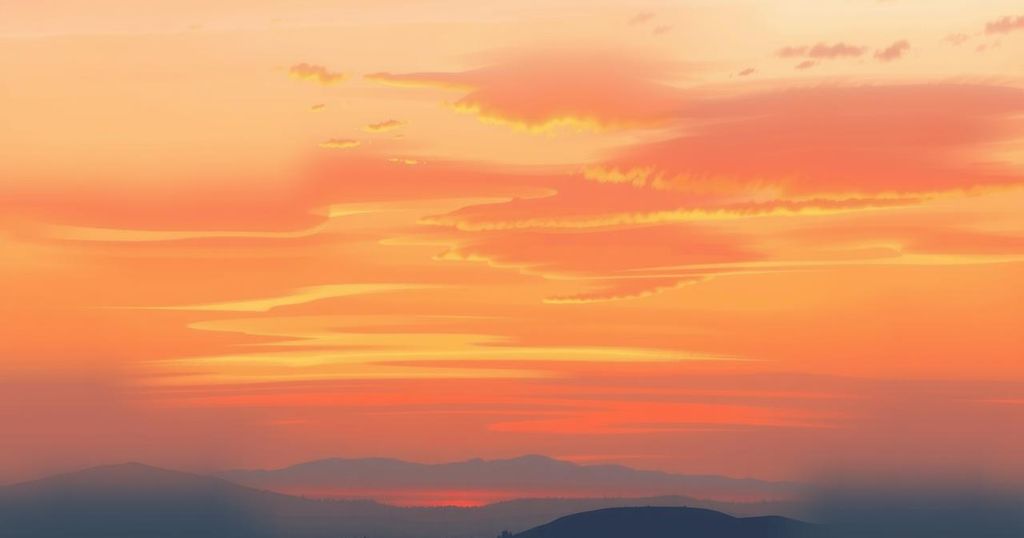 A serene sky with vivid hues during sunset, representing harmony and calm energy for zodiac signs.