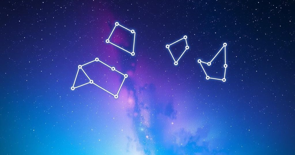 A celestial theme depicting zodiac symbols on a starry night backdrop, showcasing astrological insights for each sign.