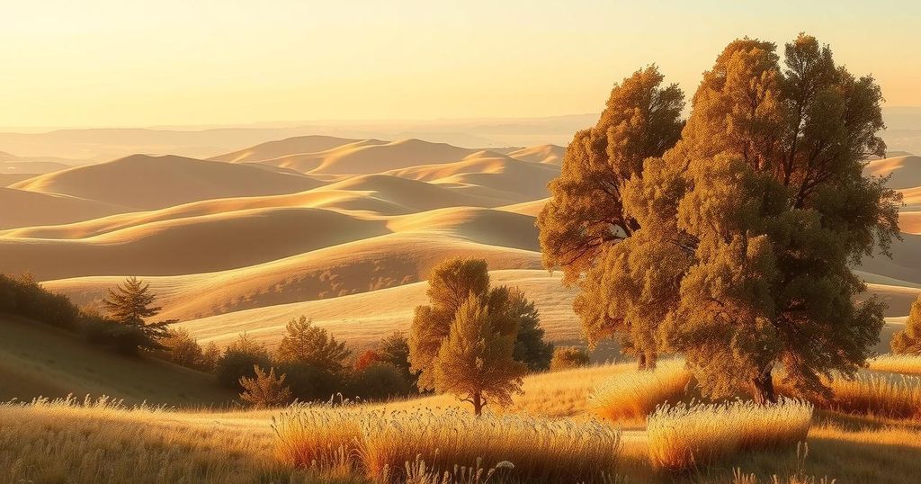 A serene landscape showcasing earthy brown tones, symbolising stability and harmony in life.