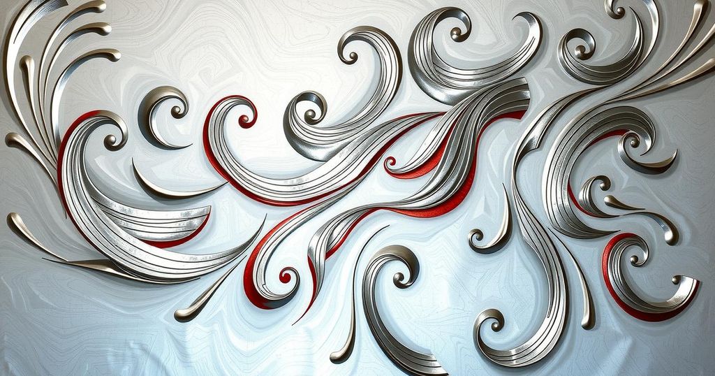 A vibrant abstract design with silver hues blending harmoniously, symbolizing positivity and enthusiasm in life.