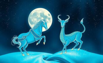 A vibrant cosmic illustration featuring the Taurus and Cancer zodiac symbols in a harmonious setting.