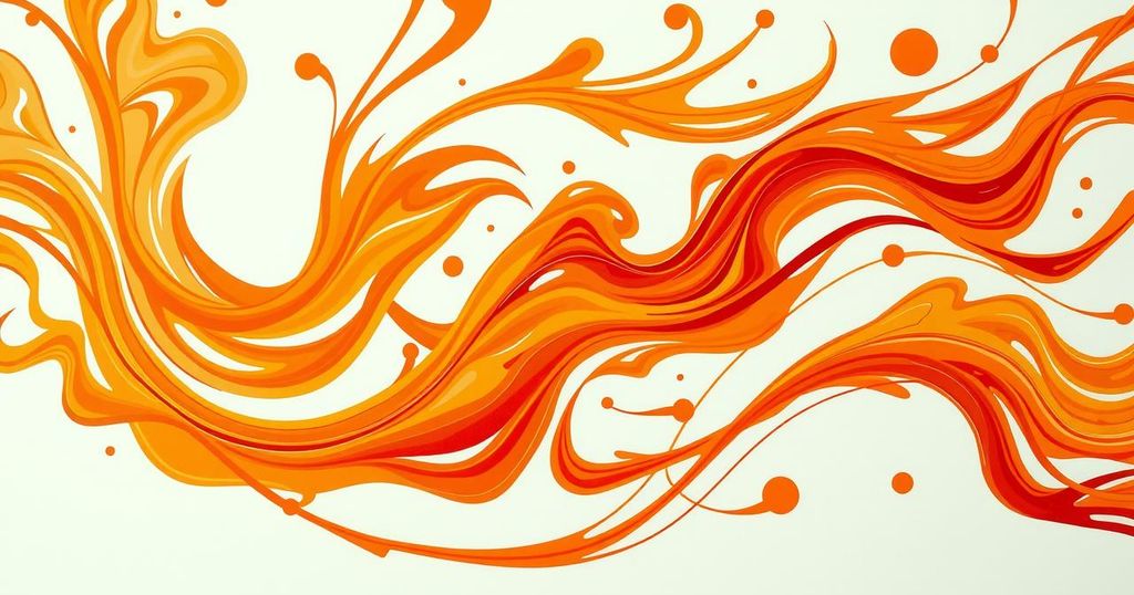 A vibrant orange abstract design symbolising commitment and positivity, evoking the Sagittarius spirit.