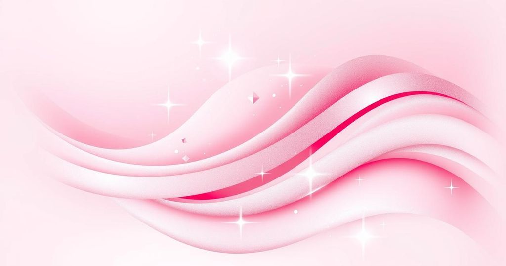 A light pink abstract background with sparkling details, representing positivity and personal growth.