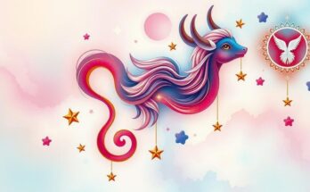 Artistic zodiac signs represent love horoscopes, featuring star motifs with pastel colours in a celestial style.