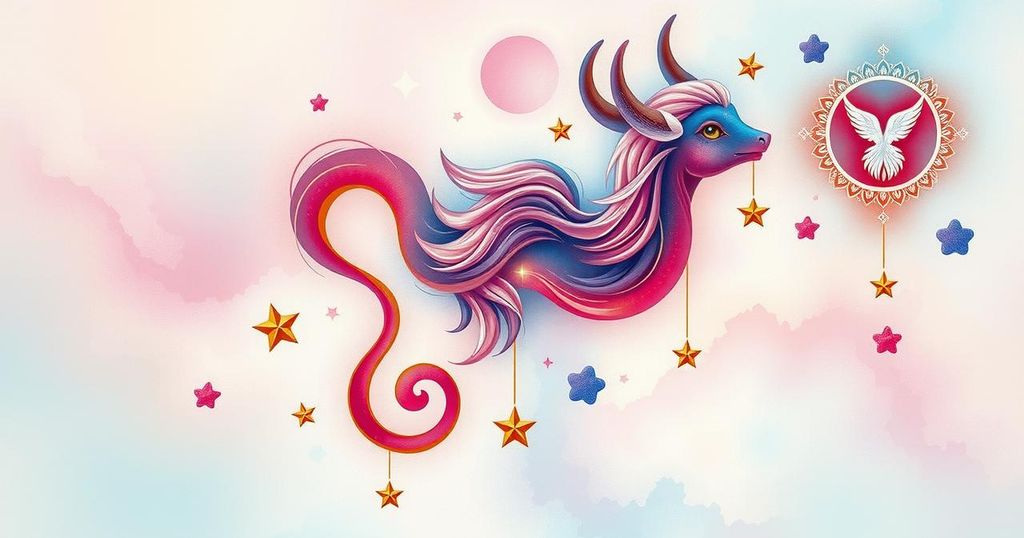 Artistic zodiac signs represent love horoscopes, featuring star motifs with pastel colours in a celestial style.