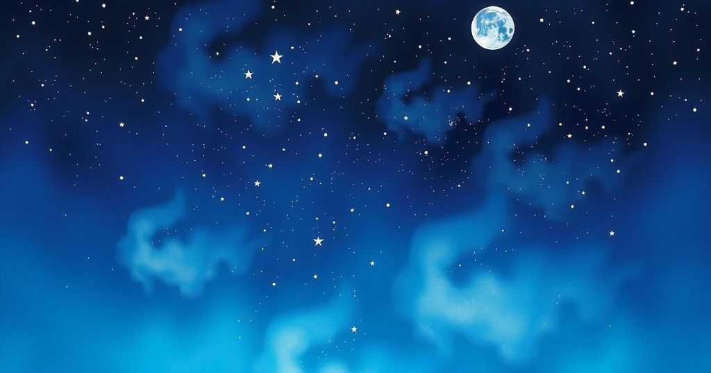A serene night sky brimming with stars, representing love horoscopes and new beginnings for each zodiac sign.