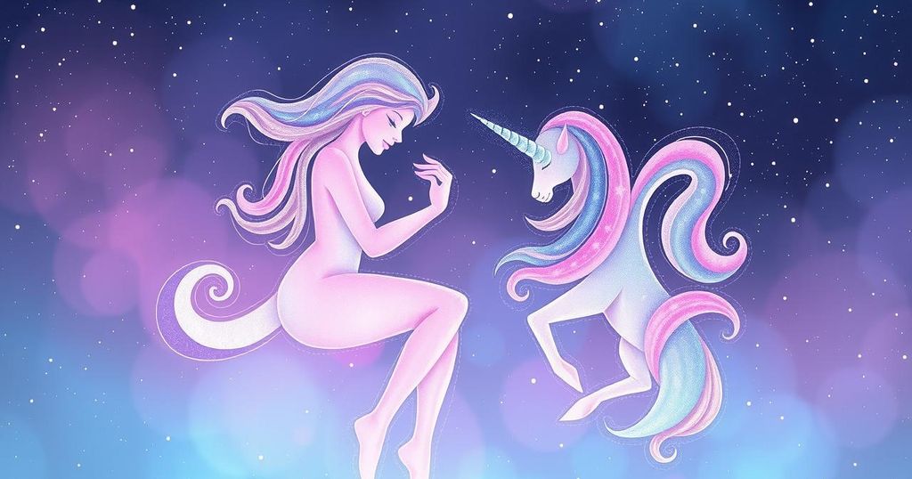 Celestial theme showing Gemini and Aquarius symbols, starry background with astrological motifs in soft pastels.