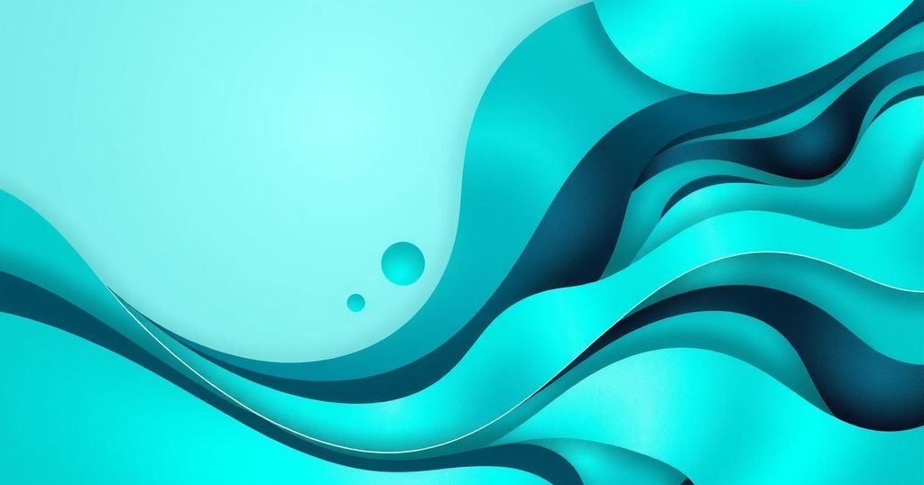 An attractive abstract design featuring turquoise tones, symbolising harmony and positive energy, inspired by Libra traits.