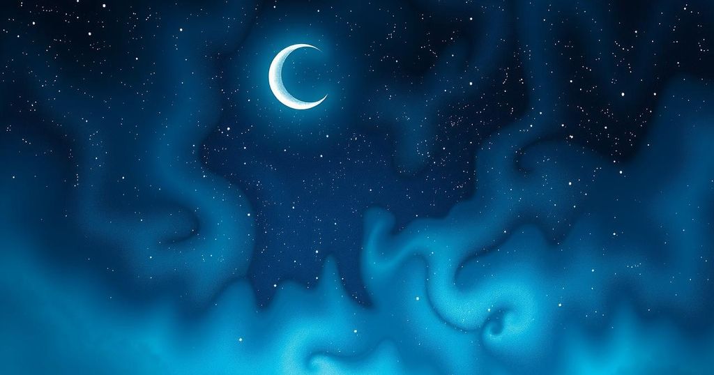 Starry night sky with a crescent moon and Taurus constellation, symbolizing astrology and celestial energy for zodiac signs.
