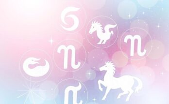Celestial design with zodiac symbols, soft pastel colours, depicting astrology and cosmic themes.