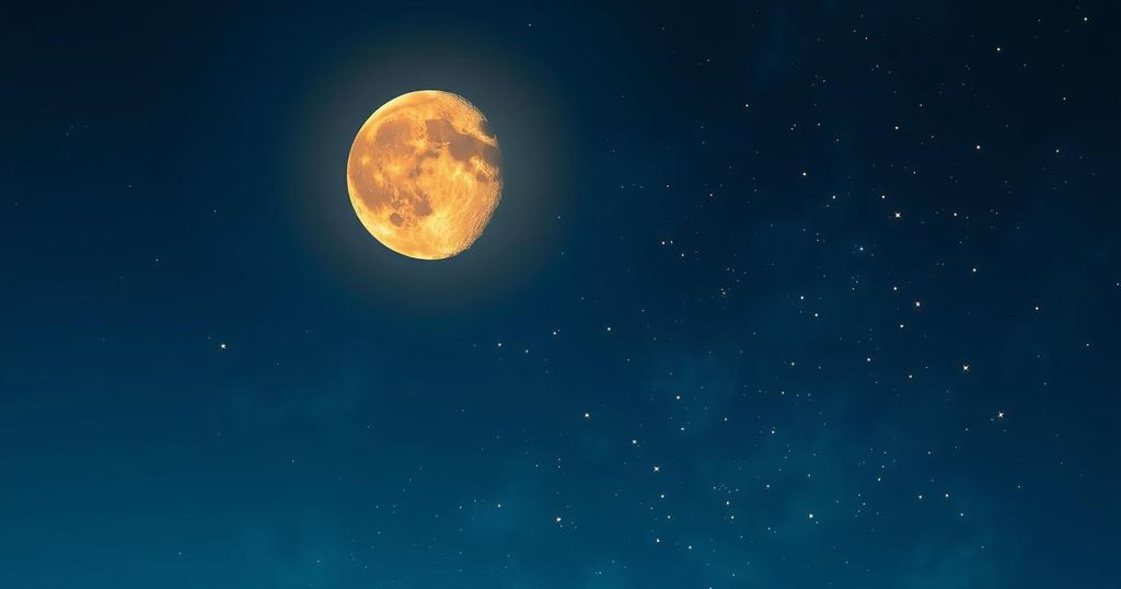 A vibrant night sky with a First Quarter Moon in Leo, symbolising bold love decisions and courage.