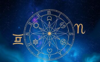 Astrological symbols representing zodiac signs on a cosmic background of stars and galaxies for daily horoscope insights.