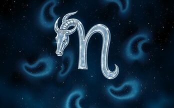 Silvery Taurus symbol radiating light amidst a starry night, representing personality and fortune.