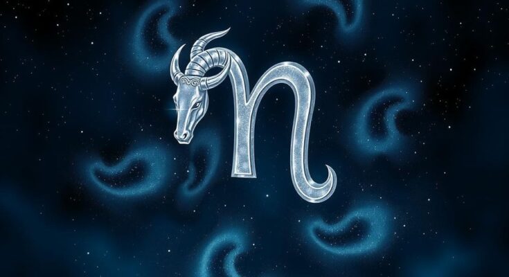 Silvery Taurus symbol radiating light amidst a starry night, representing personality and fortune.