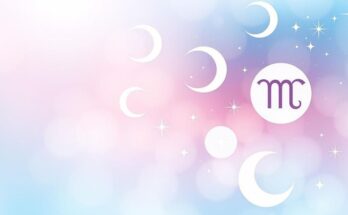A serene astrology theme with zodiac symbols and celestial elements in calming pastel colours, conveying stability and reflection.