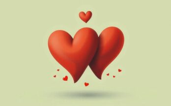Togetherness symbolized by intertwined hearts, with a soft earth-tone palette, blending harmony and connection.