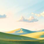 A serene landscape with open skies, symbolising new beginnings and personal growth in a tranquil setting.