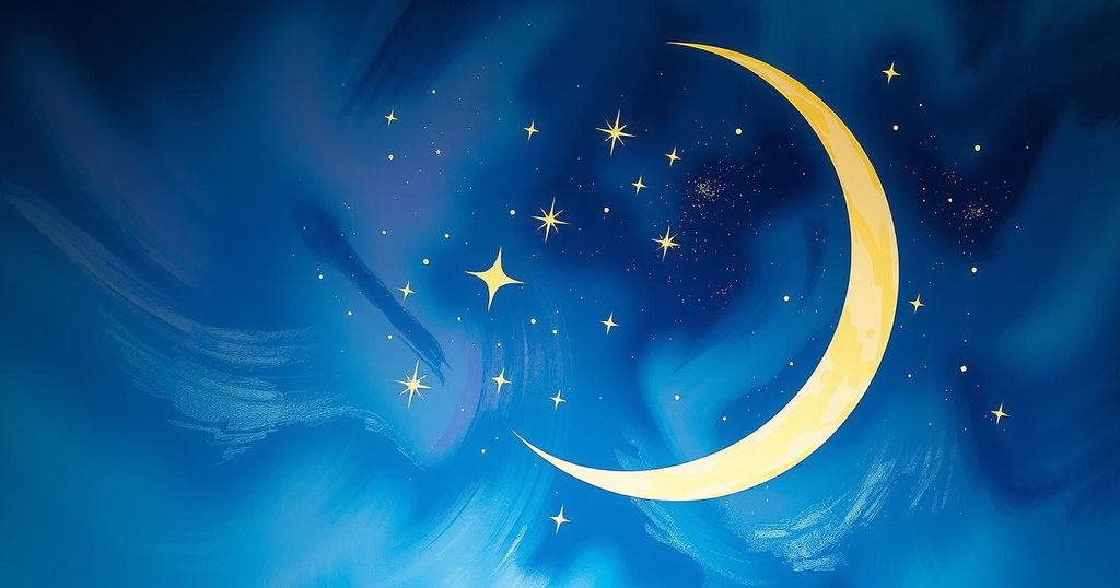A serene cosmic landscape depicting the Moon and stars in alignment, symbolising clarity and practical thinking.