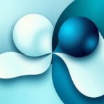 A serene abstract representation of teamwork, featuring interlocking shapes in calming blues and greens, showing trust.