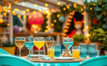 A vibrant aesthetic of fairy lights and cheerful atmosphere during Gemini season celebrations.