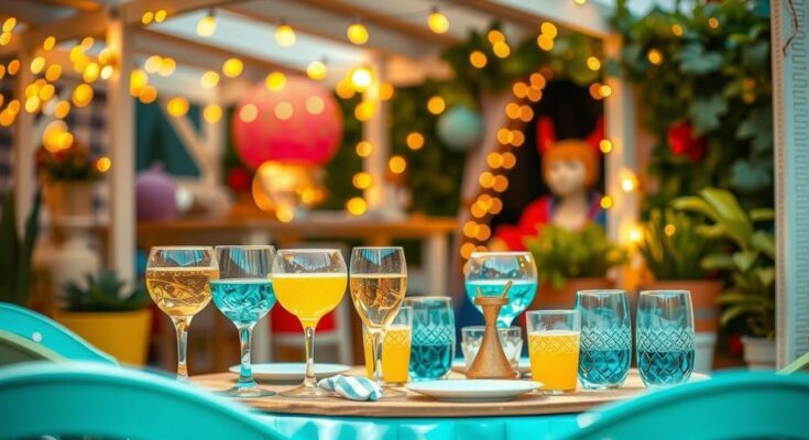 A vibrant aesthetic of fairy lights and cheerful atmosphere during Gemini season celebrations.