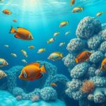 A serene blue underwater scene featuring colourful fish and corals, representing Pisces' deep emotional connections.