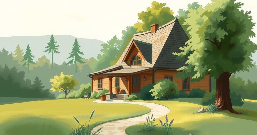 A serene landscape depicting a tranquil home environment with soft colours and gentle lighting, symbolising inner balance.