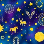 Astrological symbols and zodiac signs on a colourful starry background, representing daily horoscope insights.