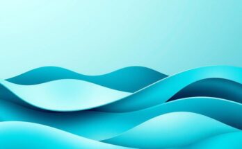 A serene abstract landscape featuring calming turquoise tones and smooth flowing lines, symbolising emotional balance.