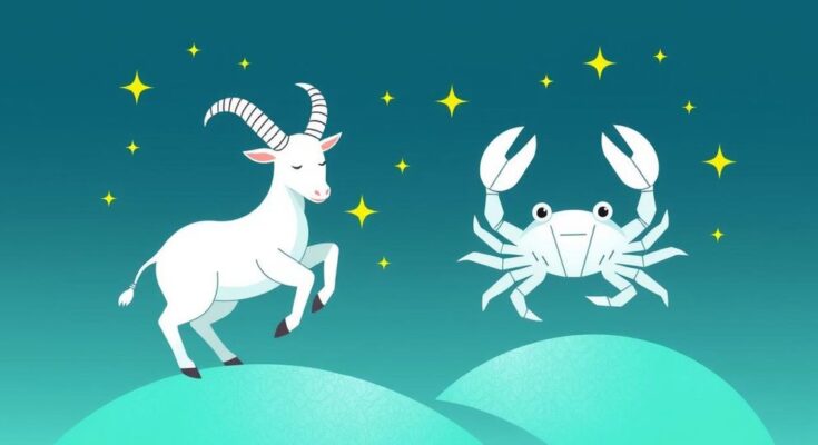 A serene astrological illustration with Taurus and Cancer symbols, vibrant colours fitting an uplifting theme.